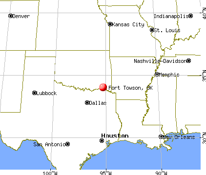 Fort Towson, Oklahoma map