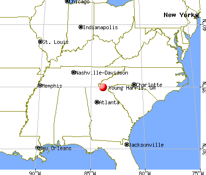 Young Harris, Georgia map