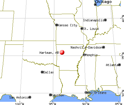 Hartman, Arkansas map