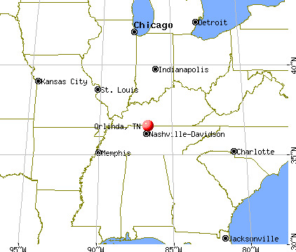 Orlinda, Tennessee map