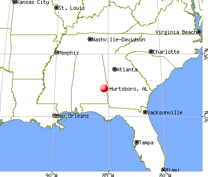 Hurtsboro, Alabama map