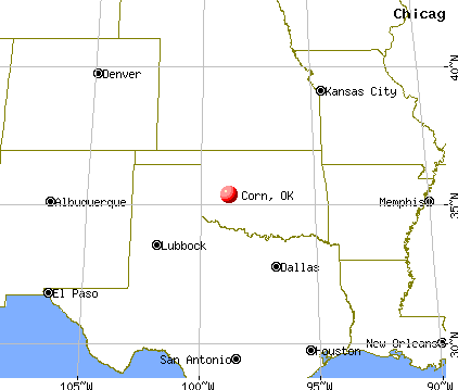 Corn, Oklahoma map