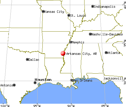 Arkansas City, Arkansas map