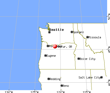 Dufur, Oregon map