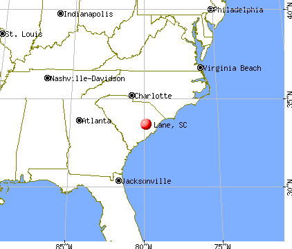 Lane, South Carolina map