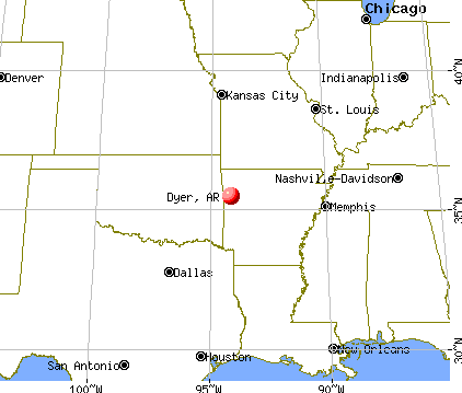 Dyer, Arkansas map