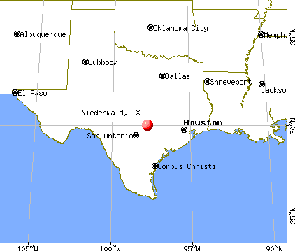 Niederwald, Texas map