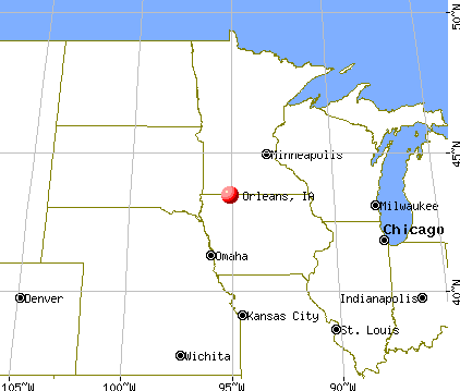 Orleans, Iowa map