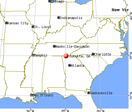 Cohutta, Georgia map