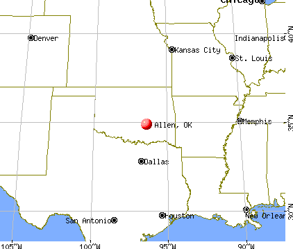 Allen, Oklahoma map