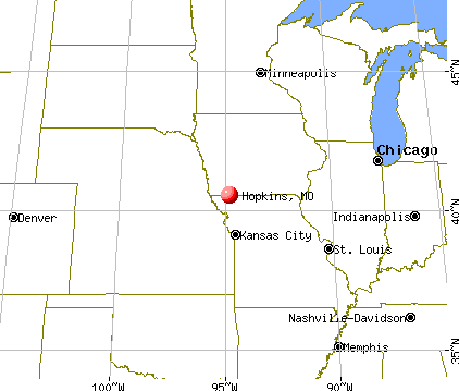 Hopkins, Missouri map