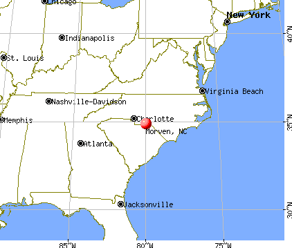 Morven, North Carolina map