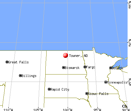 Towner, North Dakota map
