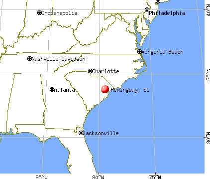 Hemingway, South Carolina map