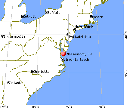 Nassawadox, Virginia map