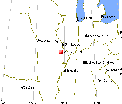 Arcadia, Missouri map