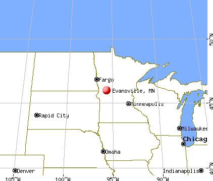 Evansville, Minnesota map
