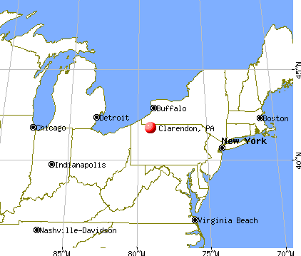 Clarendon, Pennsylvania map