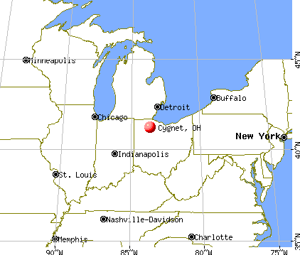Cygnet, Ohio map