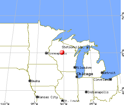 Stetsonville, Wisconsin map