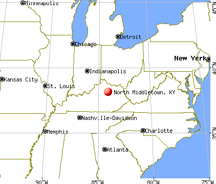 North Middletown, Kentucky map