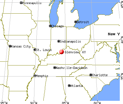 Glenview, Kentucky map