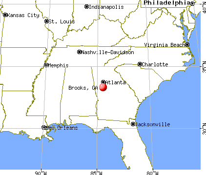 Brooks, Georgia map