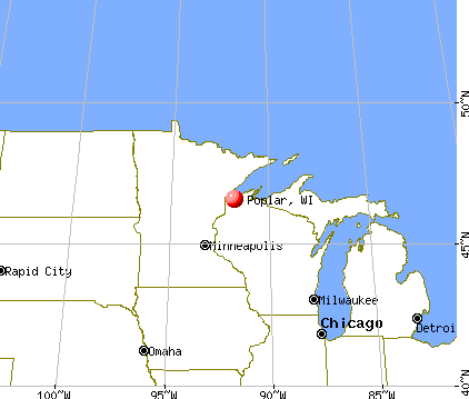 Poplar, Wisconsin map