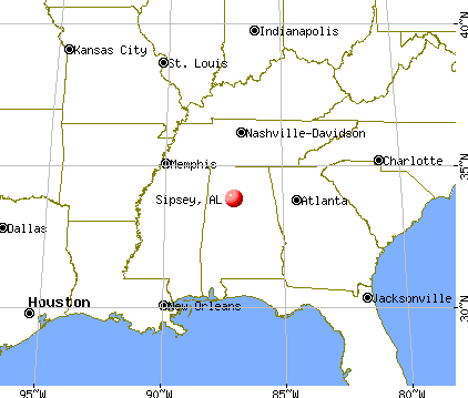 Sipsey, Alabama map