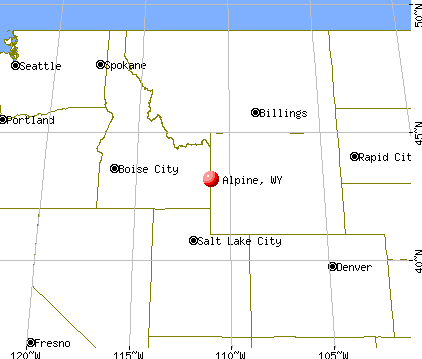 Alpine, Wyoming map
