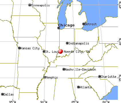 Monroe City, Indiana map