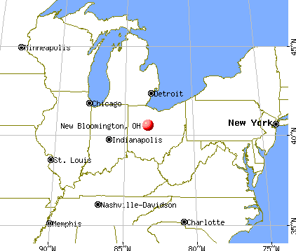 New Bloomington, Ohio map