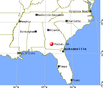 Poulan, Georgia map