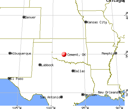 Cement, Oklahoma map