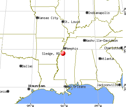 Sledge, Mississippi map