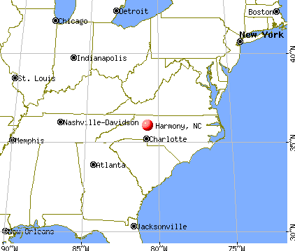 Harmony, North Carolina map