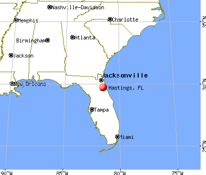 Hastings, Florida map