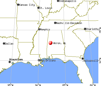 Akron, Alabama map