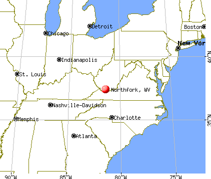 Northfork, West Virginia map