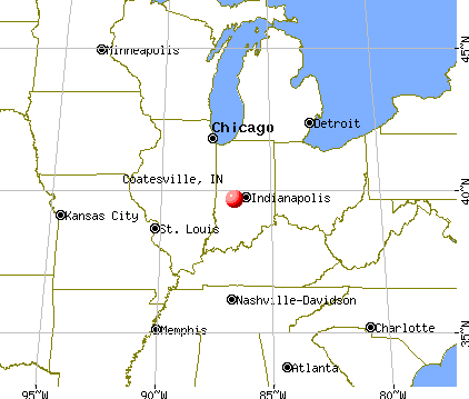 Coatesville, Indiana map