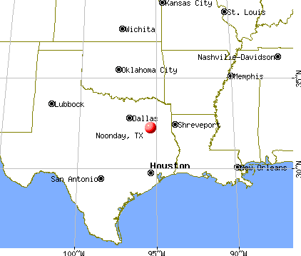 Noonday, Texas map