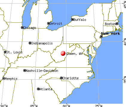 Cowen, West Virginia map