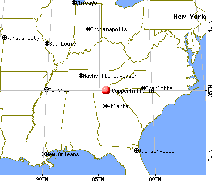 Copperhill, Tennessee map
