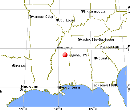 Algoma, Mississippi map
