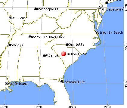 Gilbert, South Carolina map