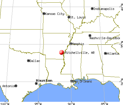 Mitchellville, Arkansas map