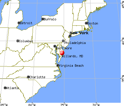 Willards, Maryland map