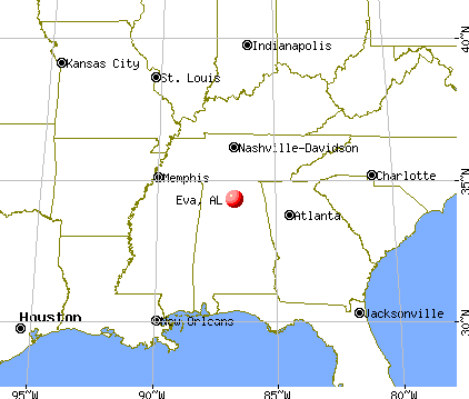 Eva, Alabama map