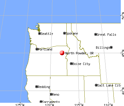 North Powder, Oregon map