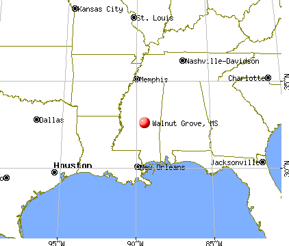 Walnut Grove, Mississippi map